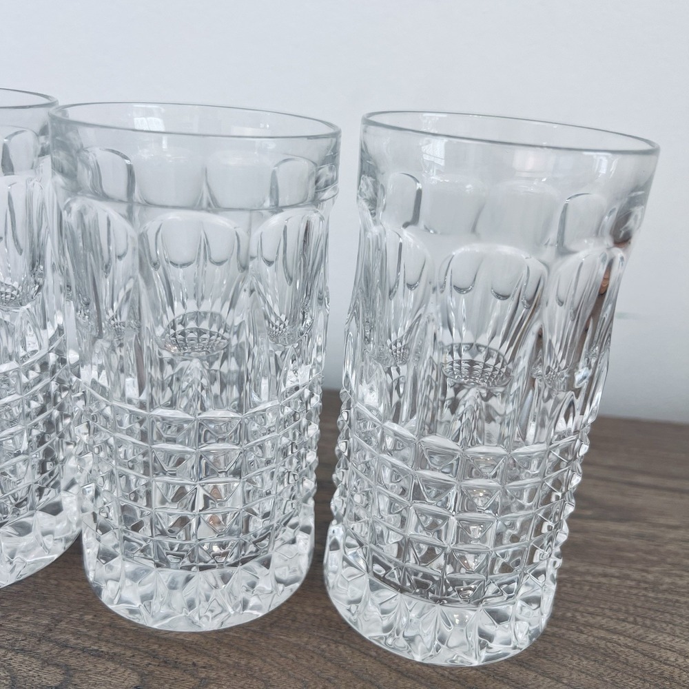 Lot Of 4 Gorham Full Lead Crystal Fairfax Barware Highball Tumbler Glasses - Picture 8 of 8